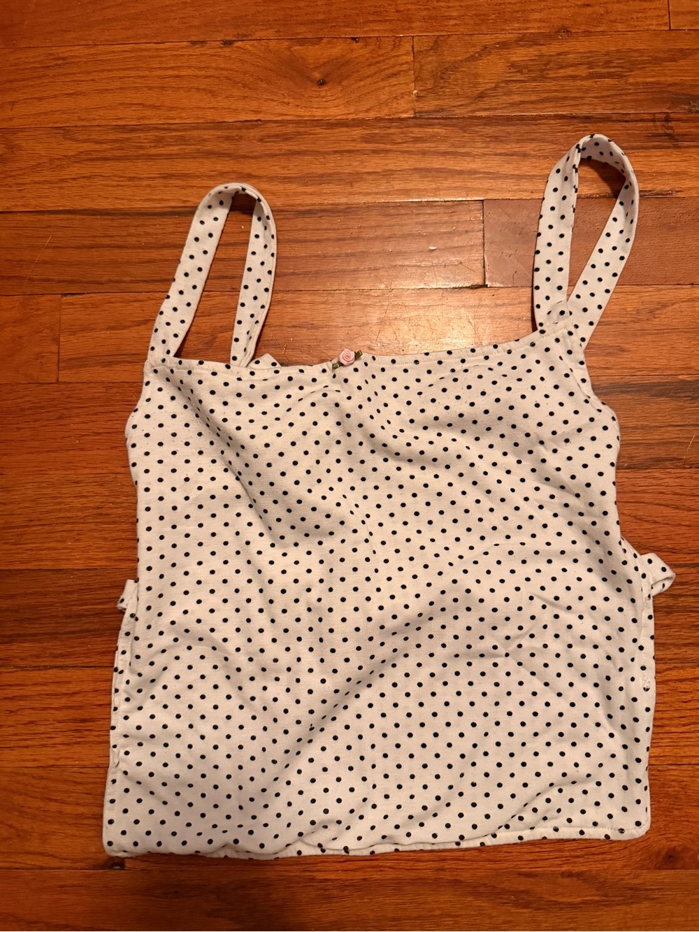 Edikted White Polka Dot Spaghetti Strap Camisole